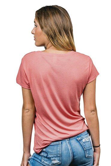 Nine Line Apparel v-neck shirt in mauve from back
